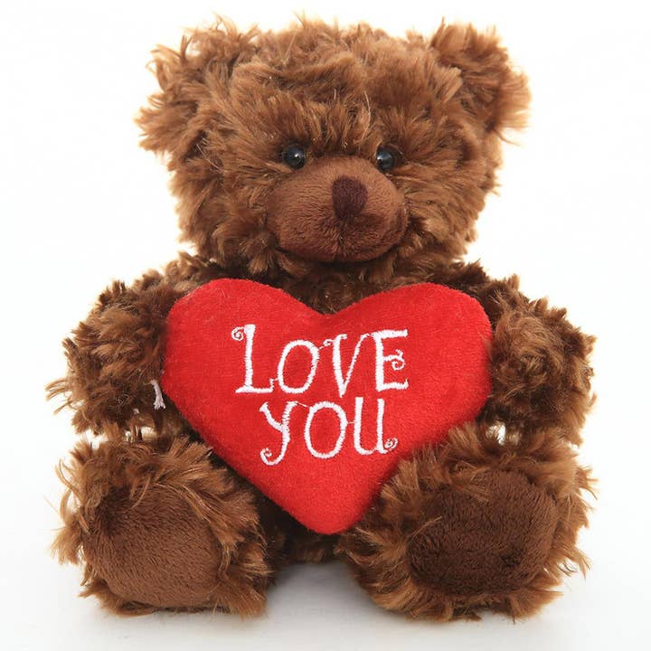 Plushland - Vendita all'ingrosso Peluche - Bambini e neonati - Orsacchiotto di San Valentino da 6" e 9" con un messaggio sul cuore che tiene in mano15