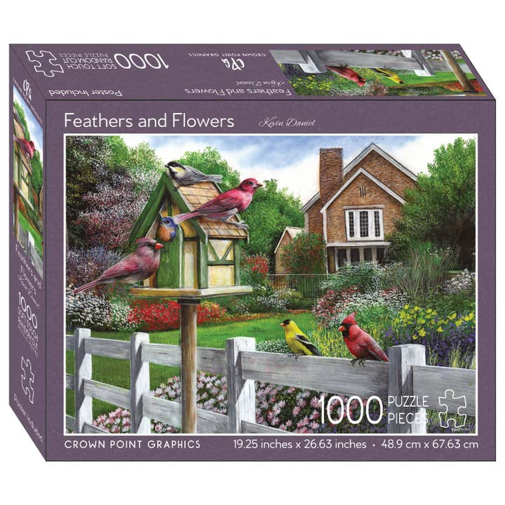 Feathers and Flowers - 1000 Piece Jigsaw Puzzle for wholesale by Crown Point Graphics