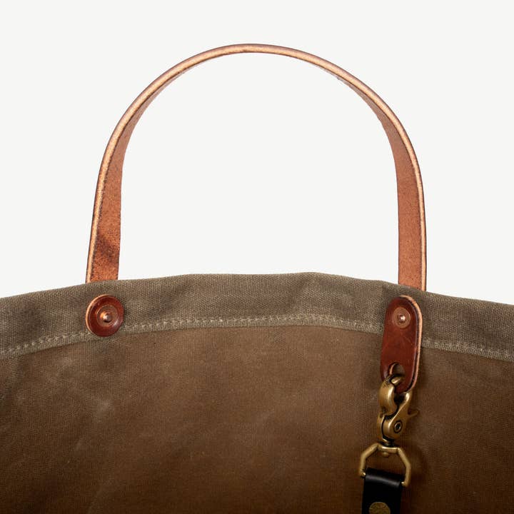 Bradley Mountain - Wholesale Tote Bag - Unisex - Coal Tote Bag - Waxed Field Tan3