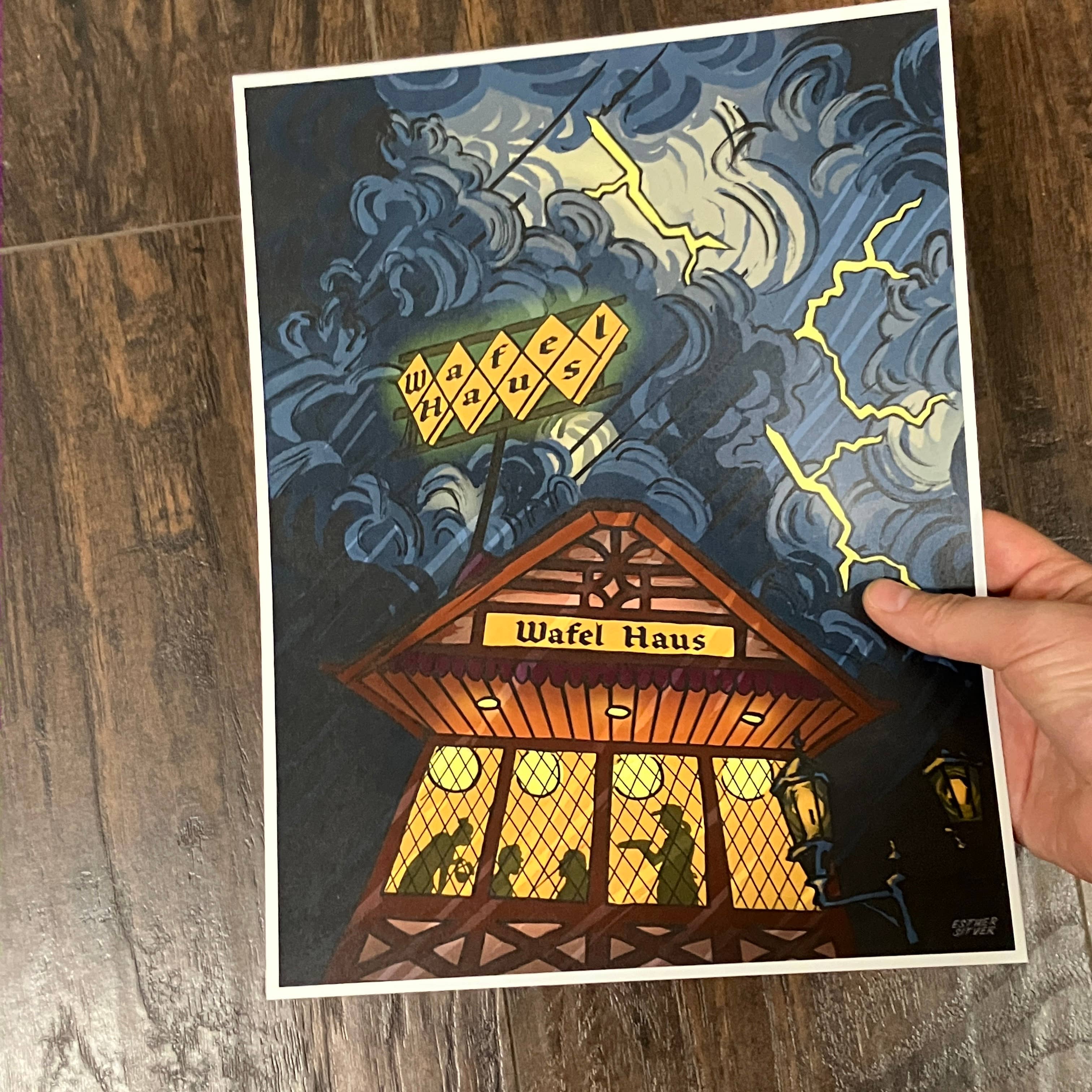 Esther Sketch - Wholesale Art Print - Wafel Haus 8x10 Print Gothic Waffle House 7