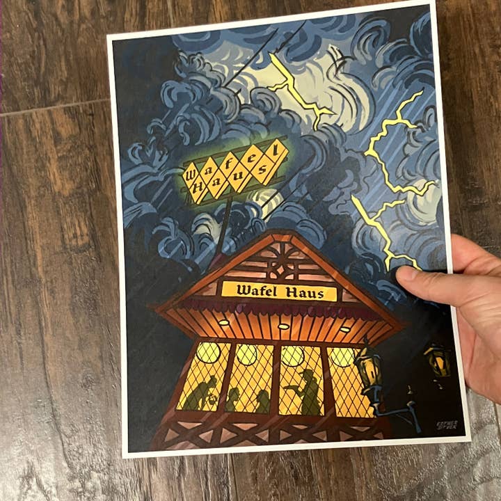 Esther Sketch - Wholesale Art Print - Wafel Haus 8x10 Print Gothic Waffle House 7