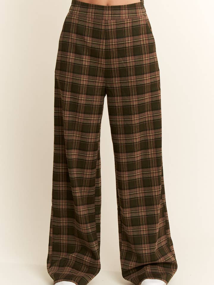 JADE BY JANE - Wholesale Pants - Women's - PLUS SIZE PLAID WIDE LEG SOFT DRESS PANTS16