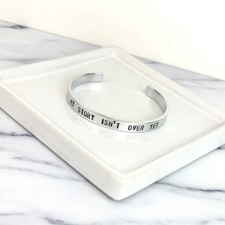 Black Tied – wholesale Cuff bracelet – My Story Isn't Over Yet Semicolon Bracelet