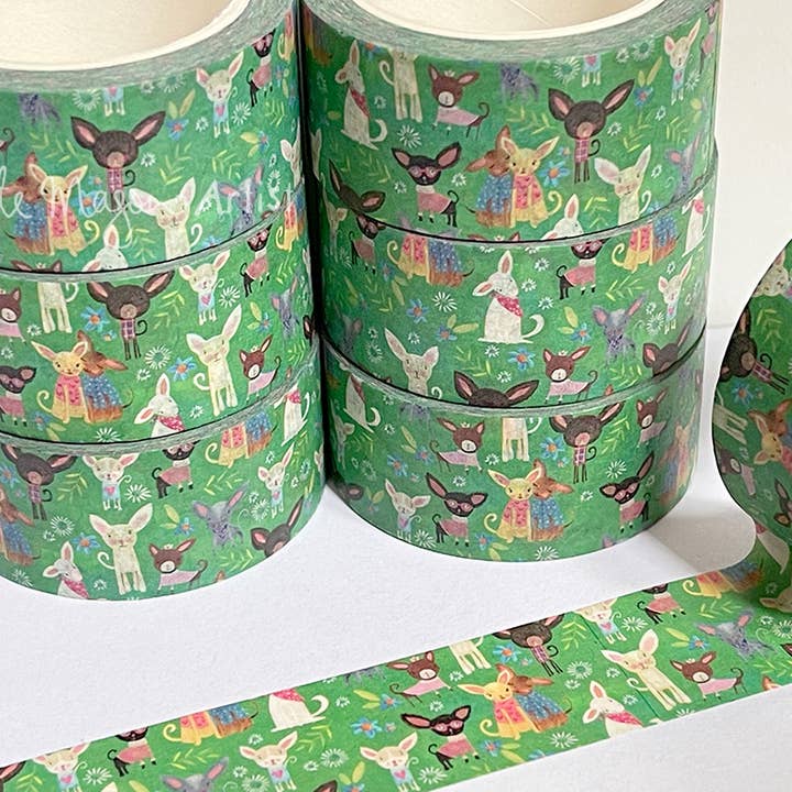 Tiny Dog WASHI TAPE for wholesale by Kate Mason Artist
