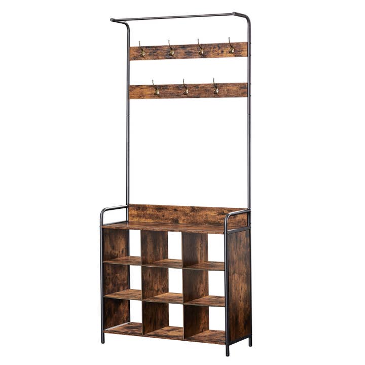 39F Inc. - Wholesale Coat Rack - Coat Rack, Hall Tree with Shoe Rack for Entryway