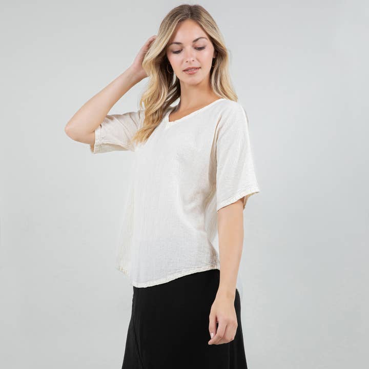 Cottonways – wholesale Blouse – Women’s – Mary Top 100% Cotton Gauze30