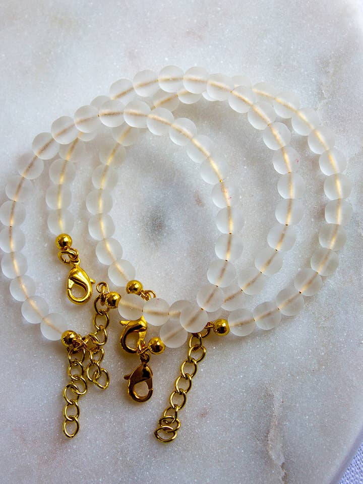 Bracciale con campana tibetana in vetro riciclato per la vendita all'ingrosso da parte di Teddy Taylor Jewelry