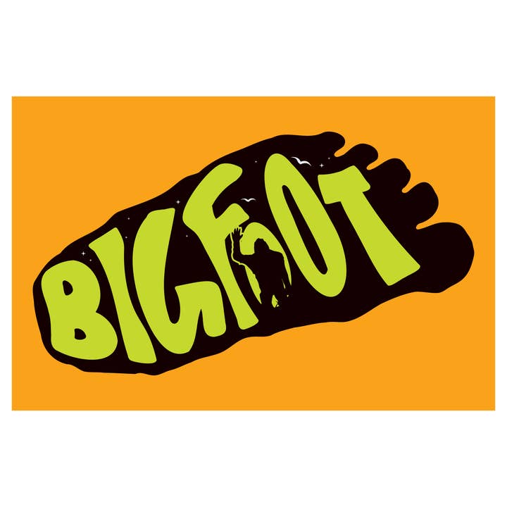 Postcard - Bigfoot Footprint Wave for wholesale by Morris Magnets