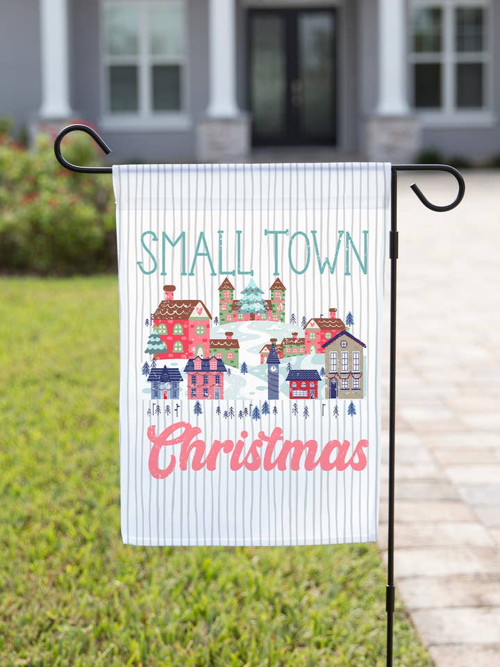 Christmas Garden Flag - Holiday Small Town Christmas for wholesale by The Navy Knot