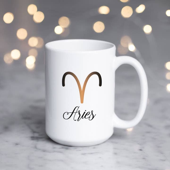 Aries 15oz Kaffeetassen für den Großhandel von SheMugs