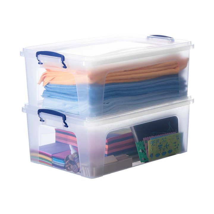 Superio Brand - Wholesale Storage Bin - Superio Clear Closet Storage Organizing Container (Blue)-CS1
