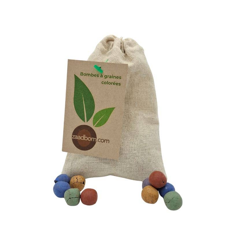 Zaadbom - Wholesale Plant Seeds - 50 colorful seed bombs in a jute bag – Zaadbo