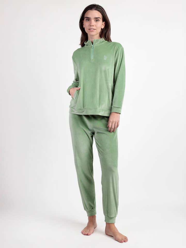 ADMAS Home Pijama Manga Comprida Veludo Fecho Adm H... por atacado de ADMAS