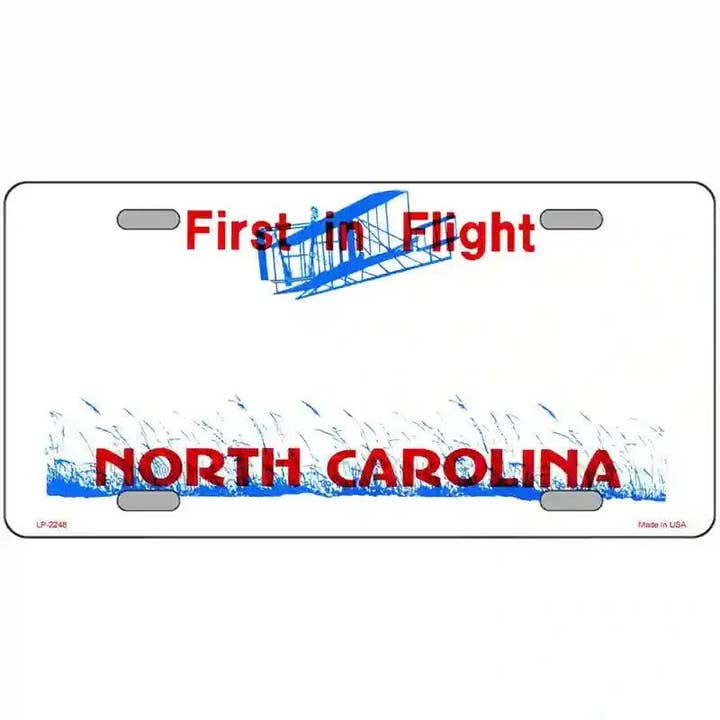 North Carolina Novelty State Blank Metal License Plate for wholesale by Smart Blonde