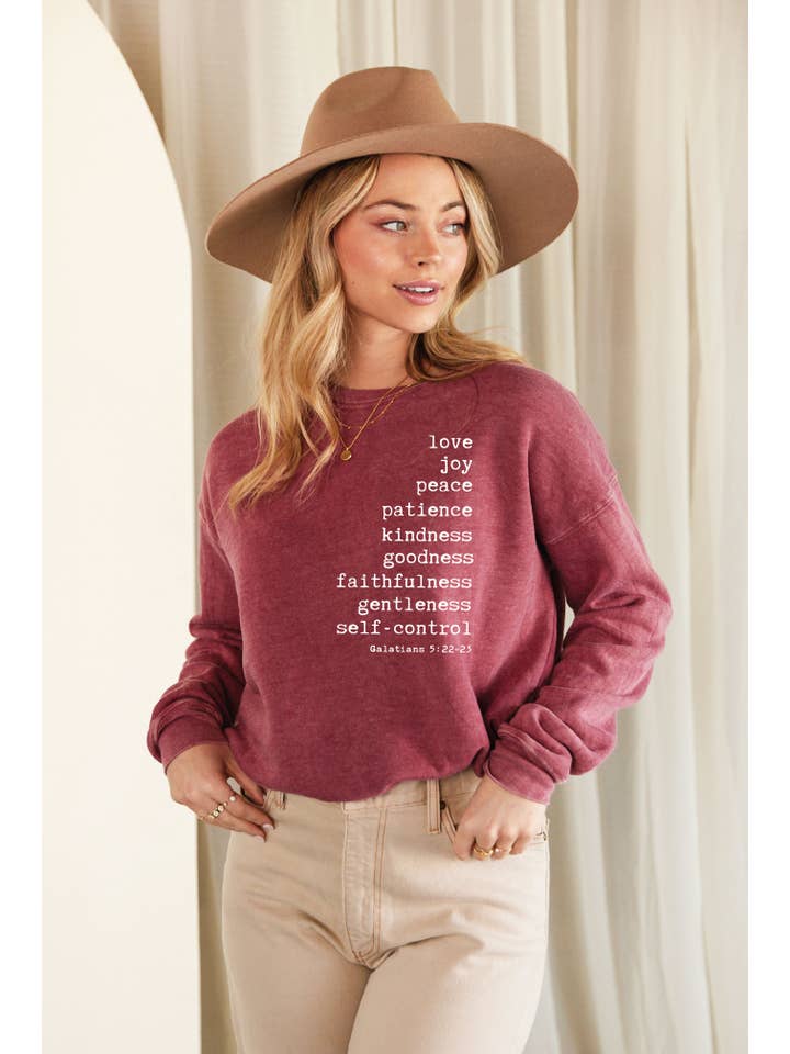 OAT COLLECTIVE - Vente Sweat-shirt à imprimés – femme - Sweatshirt à imprimé minéral THE FRUIT OF THE SPIRIT