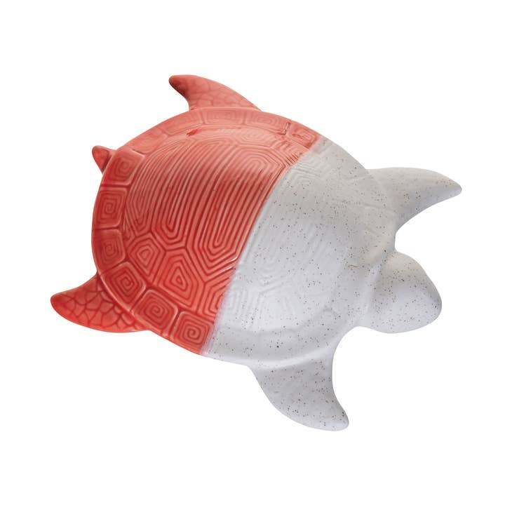 Figurine décorative côtière en forme de tortue en corail et en biscuit pour la vente par Beachcombers