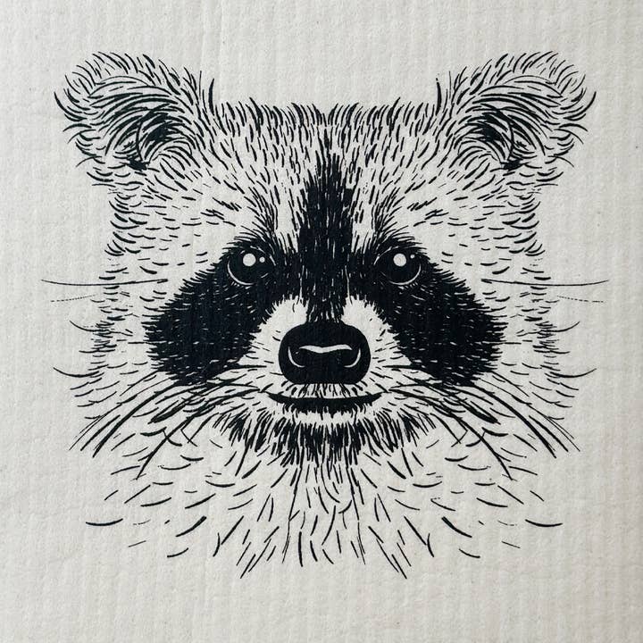 Raccoon Sponge Cloth for wholesale by Ten and Co.