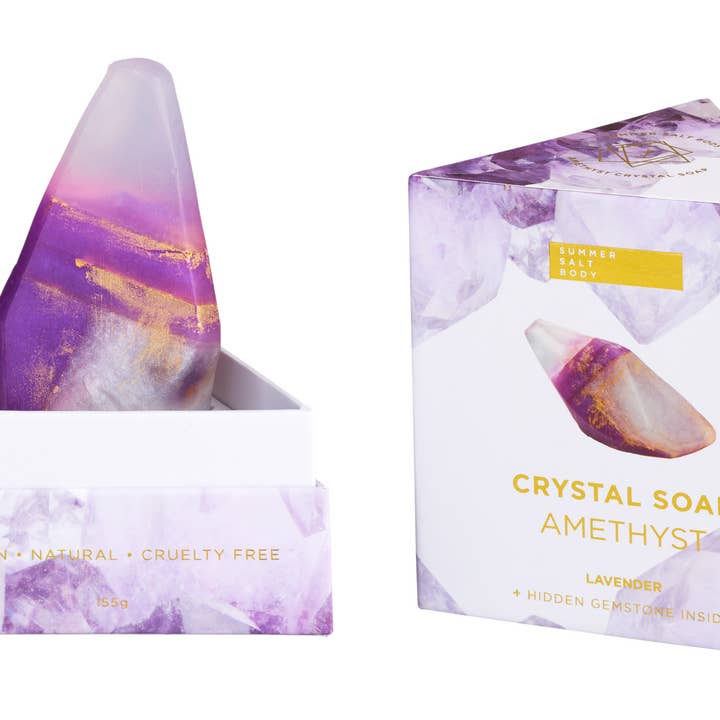Summer Salt Body - Wholesale Bar Soap - Amethyst Crystal Soap - with hidden gemstone!