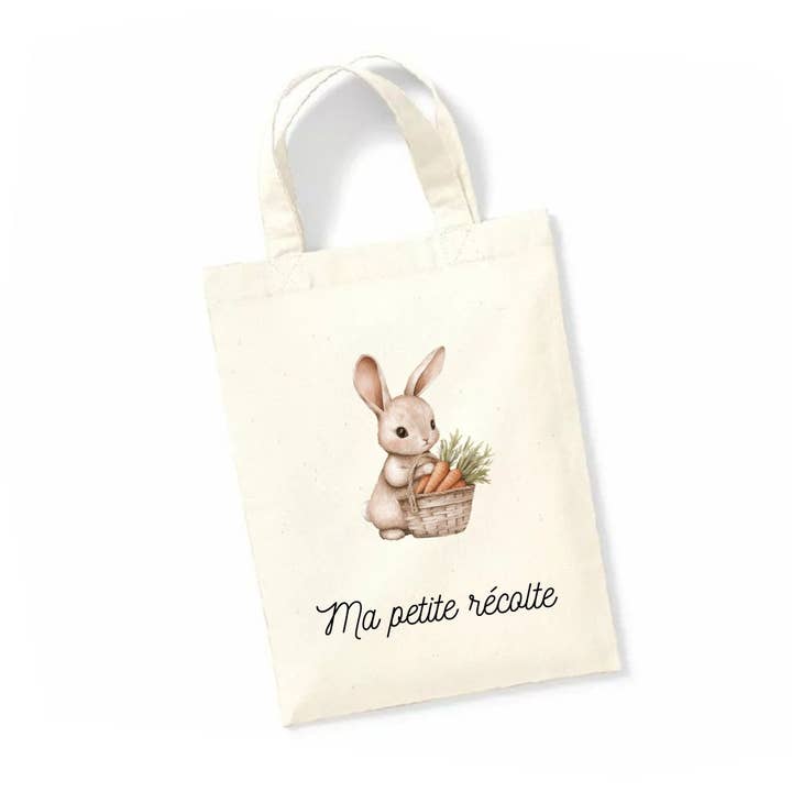 Easter tote bag with bunny and carrots for wholesale by Jolie bibi & son mini