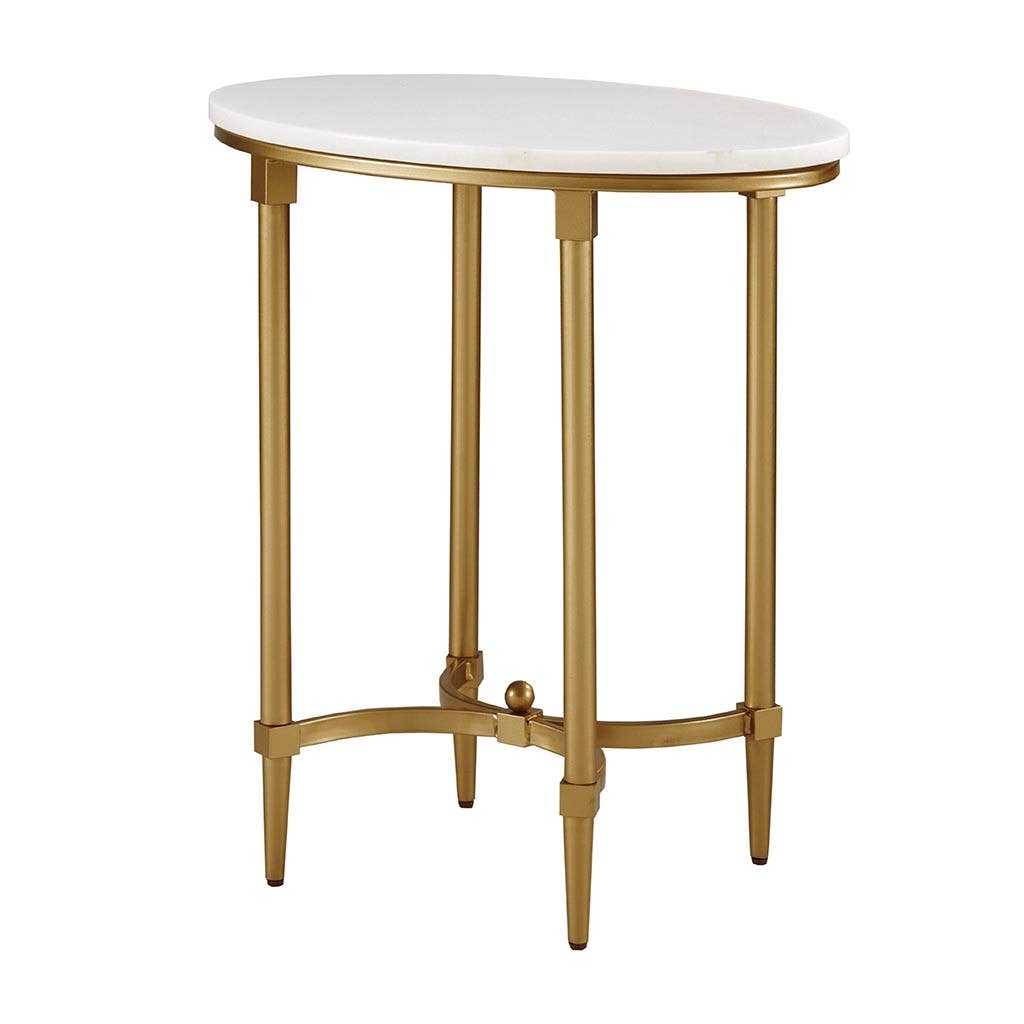 Olliix - Wholesale Side Table - White Marble Tabletop End Table with Gold Base2