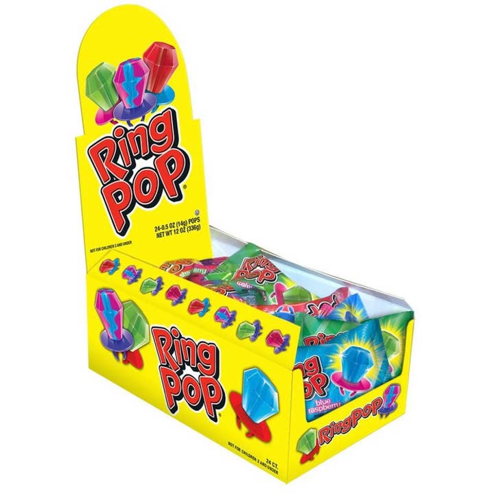 Nostalgic Ring Pop Lollipops 24 CT Display Ready Tray 🍭 💍 for wholesale by O'Shea's Candies Sweet Shop