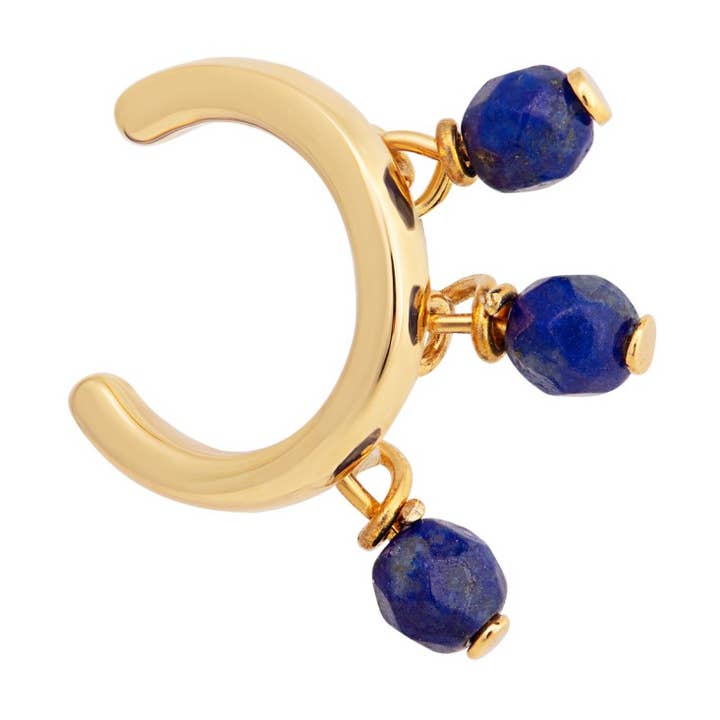 925 silver plated lapis lazuli ear cuff for wholesale by caï