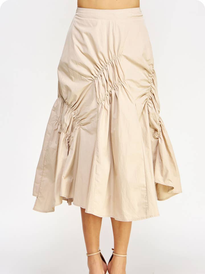 Asymmetrischer Midirock mit Rüschen für den Großhandel von Strut & Bolt