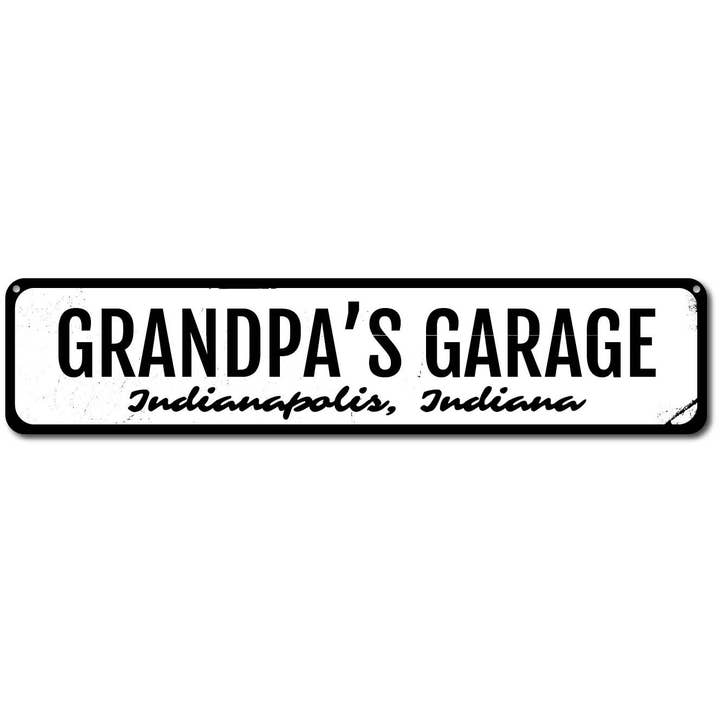 Grandpas garage skylt för wholesale av Lizton Sign Shop, Inc