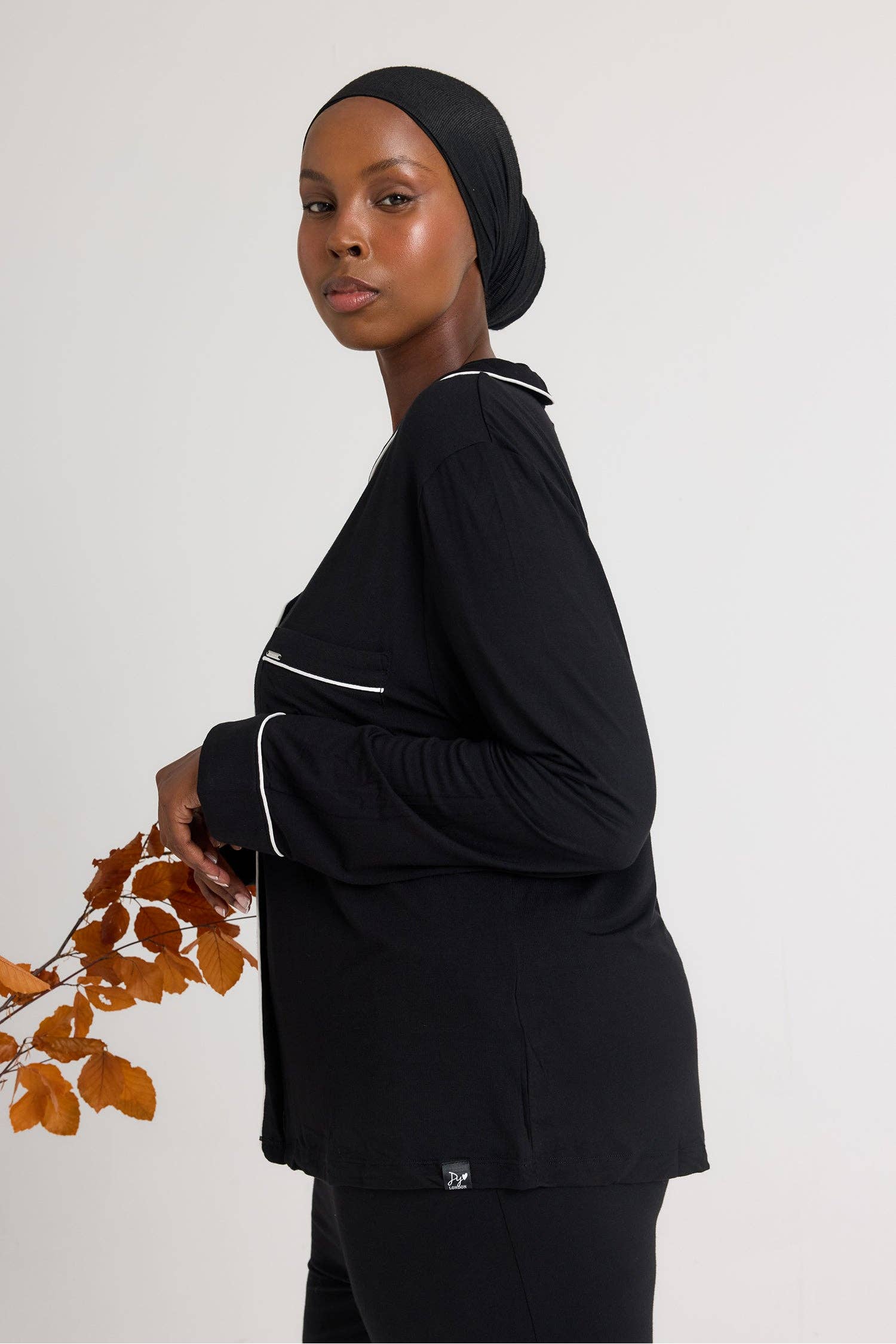 Bamboo Long Pyjama Set in Black for wholesale on Faire4