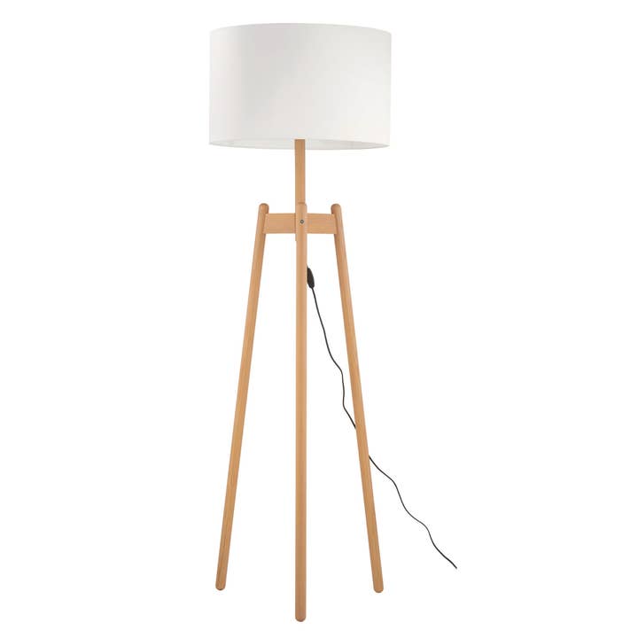 MIMAX - Wholesale Accent/Desk Lamp - Louvre 1 - Wooden Living Room Floor Pant. Blanche