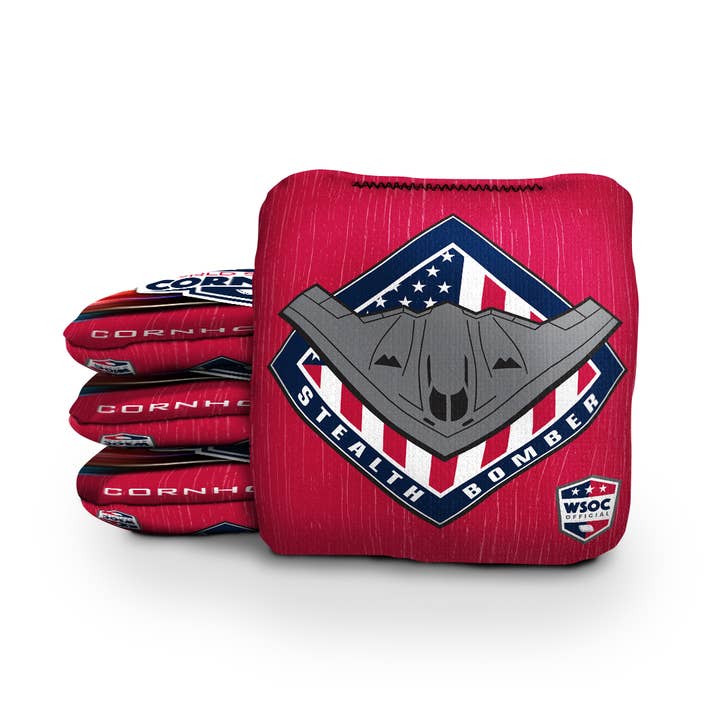 Skip's Garage - Wholesale Cornhole - Stealth Bomber Red Cornhole Bags - Professional Rapter 5.5