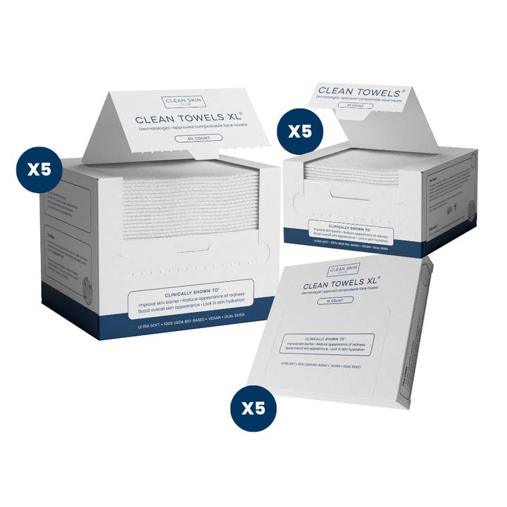 Clean Skin Club - Wholesale Face & Body Wipes - Clean Skin Club Clean Towels™ Retailer Intro Bundle 1
