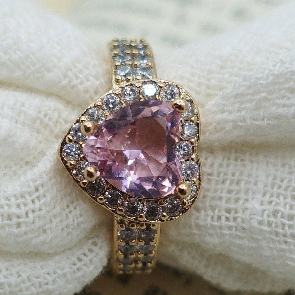 Daemon srls - Wholesale Multi-Stone Ring - ROSE ~ Cubic zirconia heart ring2