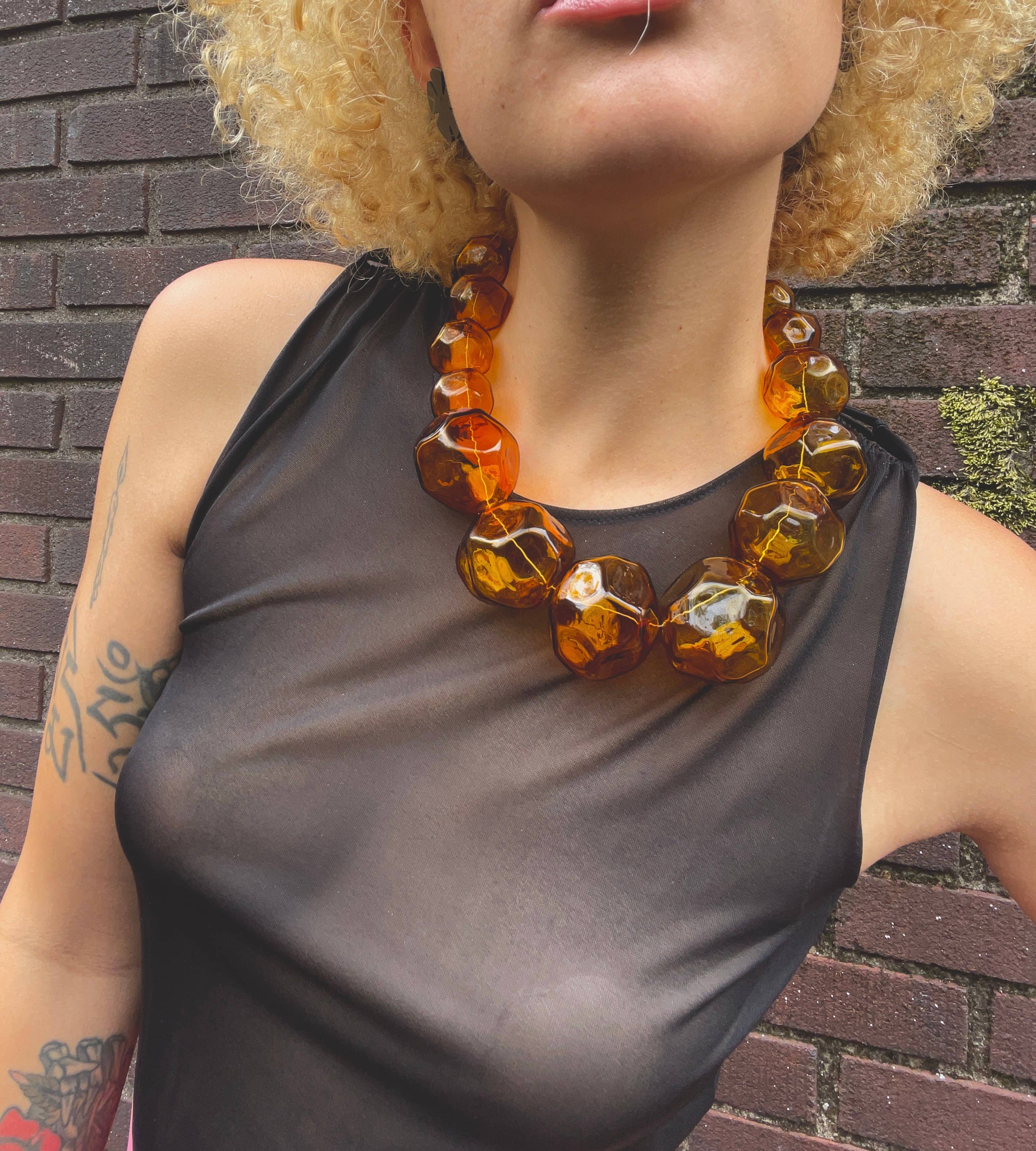 Ultra Lit by SaraBeth Post Eskuche - Wholesale Beaded/Pearl Necklace - Amber Ice Necklace1