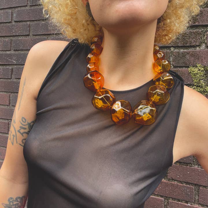 Ultra Lit by SaraBeth Post Eskuche - Wholesale Beaded/Pearl Necklace - Amber Ice Necklace1