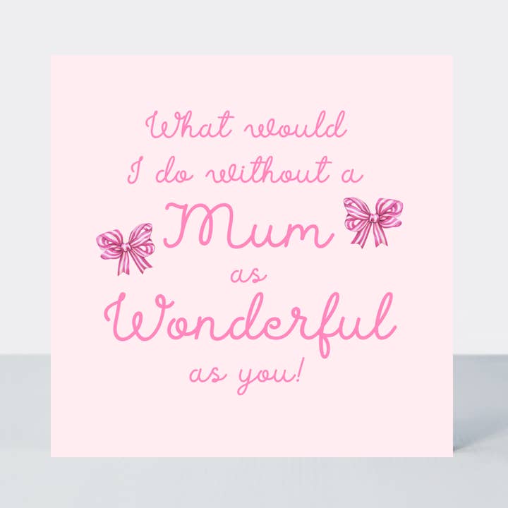 Mama, so wundervoll wie du – Karte mit rosa Schleifen – Muttertag/Geburtstag für den Großhandel von Petimo
