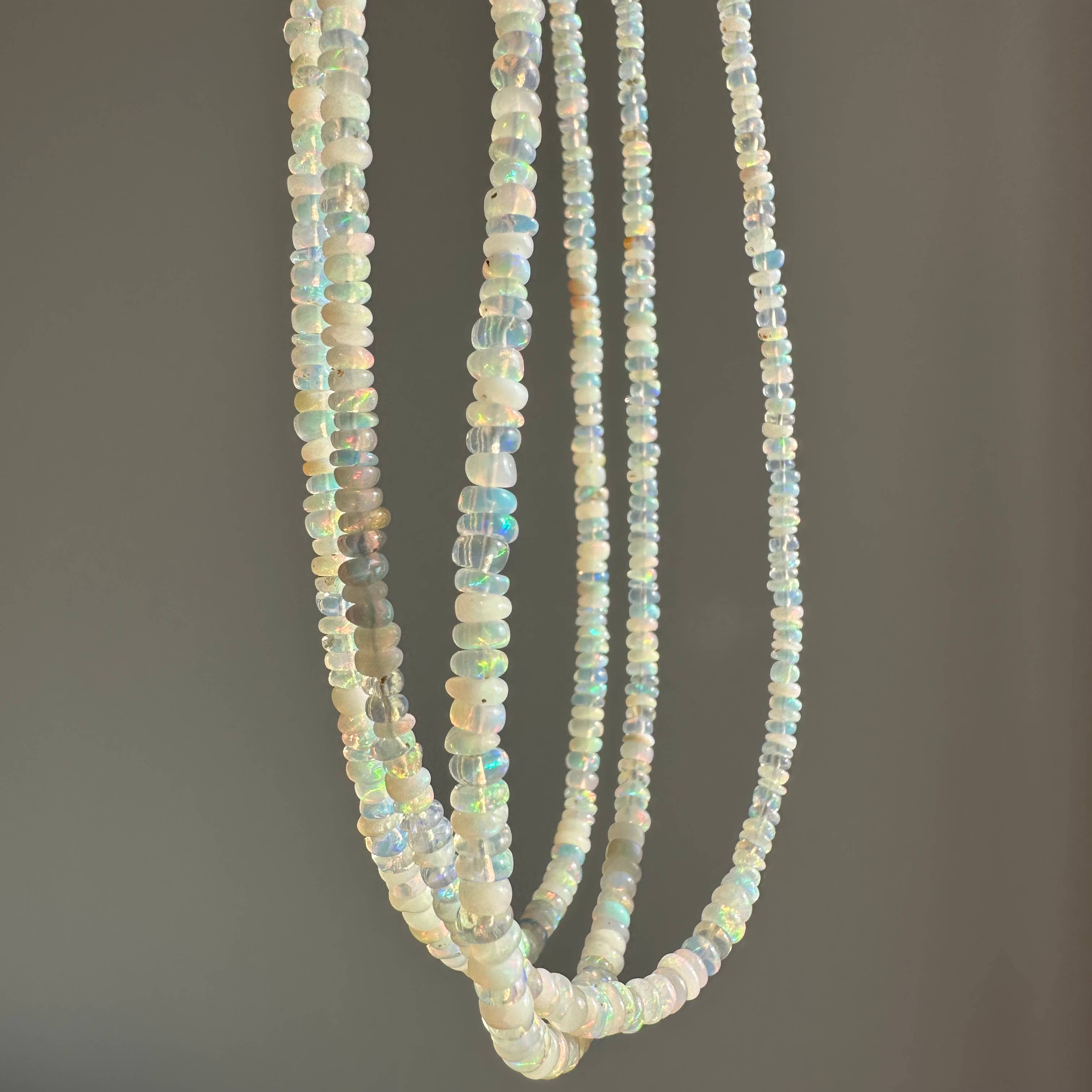 Anokhi Green | Handmade Gemstone Jewelry - Wholesale Beaded/Pearl Necklace - Opal Necklace | Summer White Bead Jewelry |Teens Slim Beads3