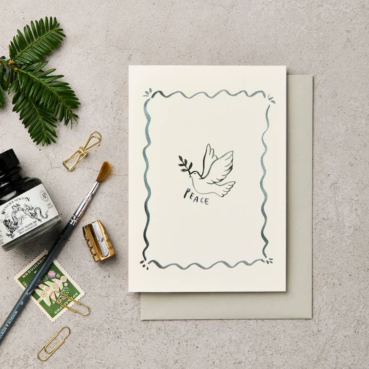 Peace Dove Christmas Card for wholesale by Katie Leamon