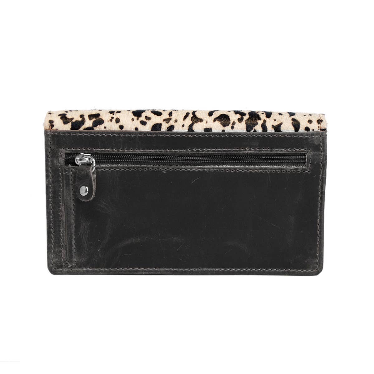Arrigo - Wholesale Wallet - Women's - Leather Ladies Wallet RFID Black Leather Animal Print Fur20