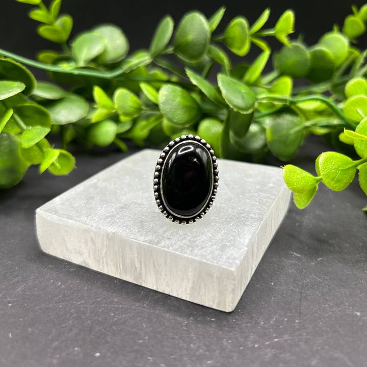 Moonbeam Healing – wholesale Cocktail/Statement Ring – Svart Onyx Ring