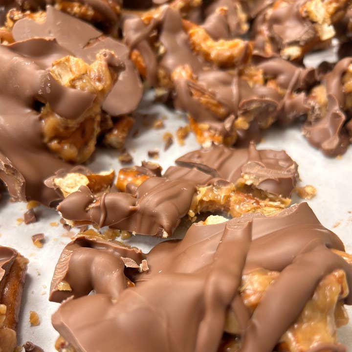 Toffee Pretzel Bark for wholesale by Sweet P’s