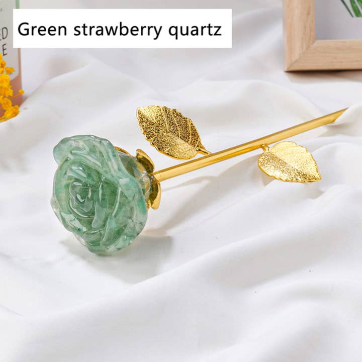 Crystolver (We Cover All Import Fees) - Wholesale Decorative tabletop object - Crystal Gravel Chips Rose Flower Ornament1