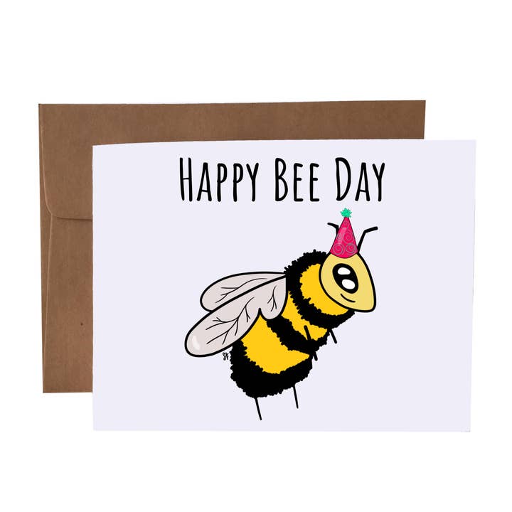 SKP ink - Wholesale Birthday Card - Happy Bee Day | Bee Pun | Birthday Greeting Card