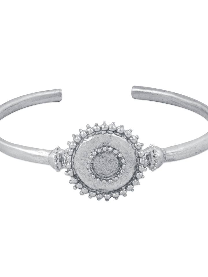 Kaavya cuff - White Brass for wholesale by Nakila Collective