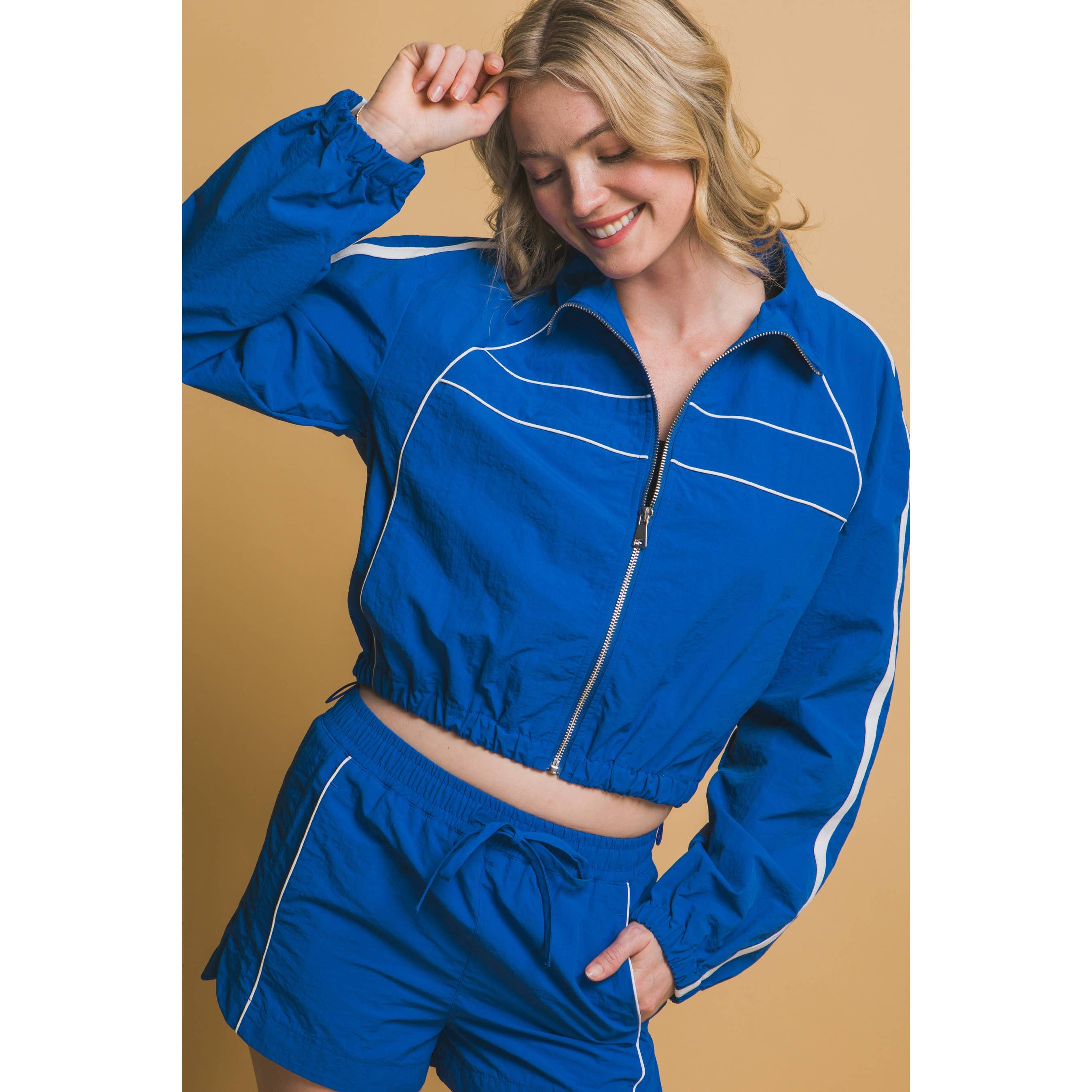 Paperdoll - Wholesale Jacket - Women's - Side Striped Windbreaker Jacket12