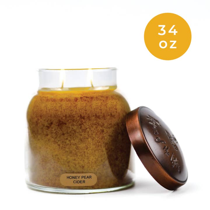 A Cheerful Giver - Wholesale Jar/Filled Candle - KOTL Papa Candle (34oz.) – Honey Pear Cider1