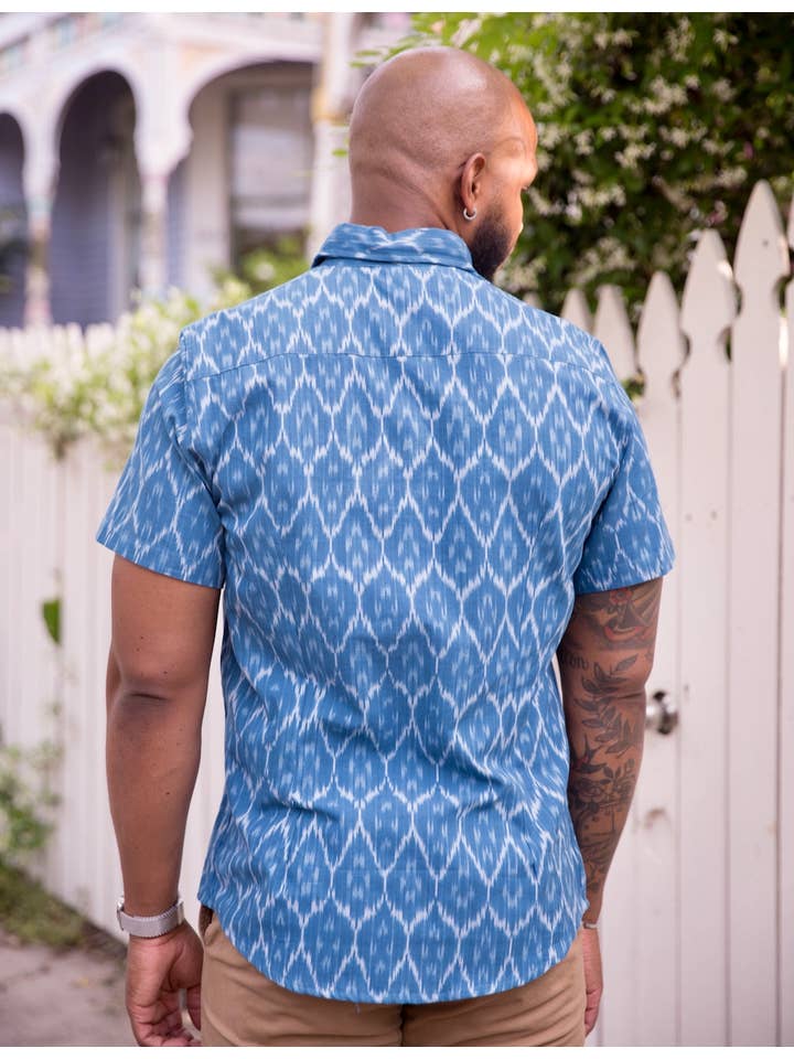 Passion Lilie - Wholesale Button Down Shirt - Men's - Cobalt Blue Men's Shirt