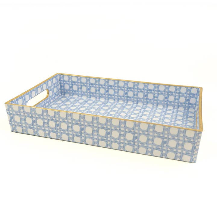 8 Oak Lane – wholesale Decorative tray – Blue Cane Vanity Tray