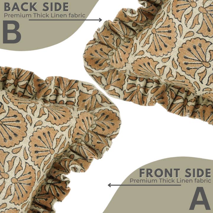 Fabdivine - Vente Housse de coussin - Housse de coussin en lin épais à volants imprimé bohème - Bejhni7