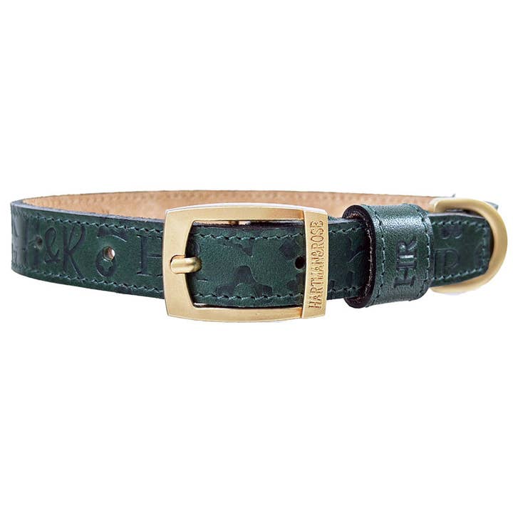Collar para perro H&R estampado en verde bosque para venta al por mayor de Hartman & Rose